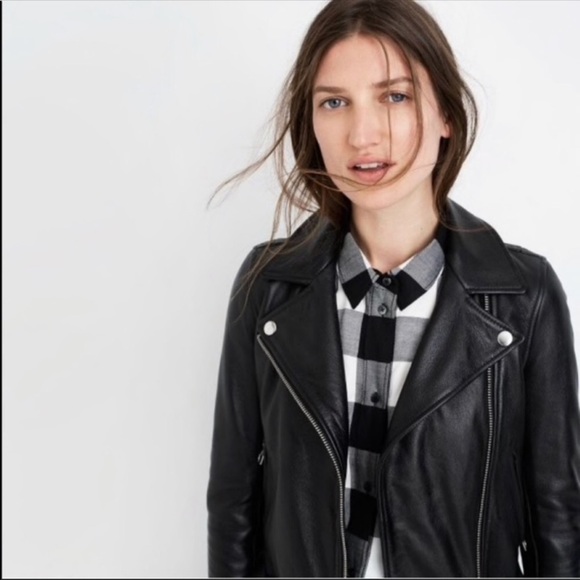 🆕 Madewell Leather Biker Jacket - Picture 1 of 9